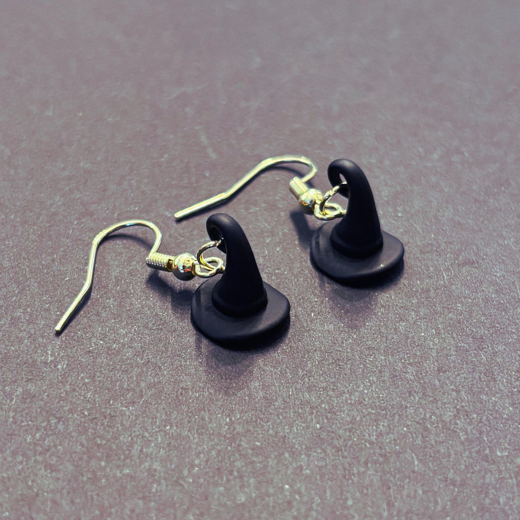 Witch Hat Earrings in Gold or Silver
