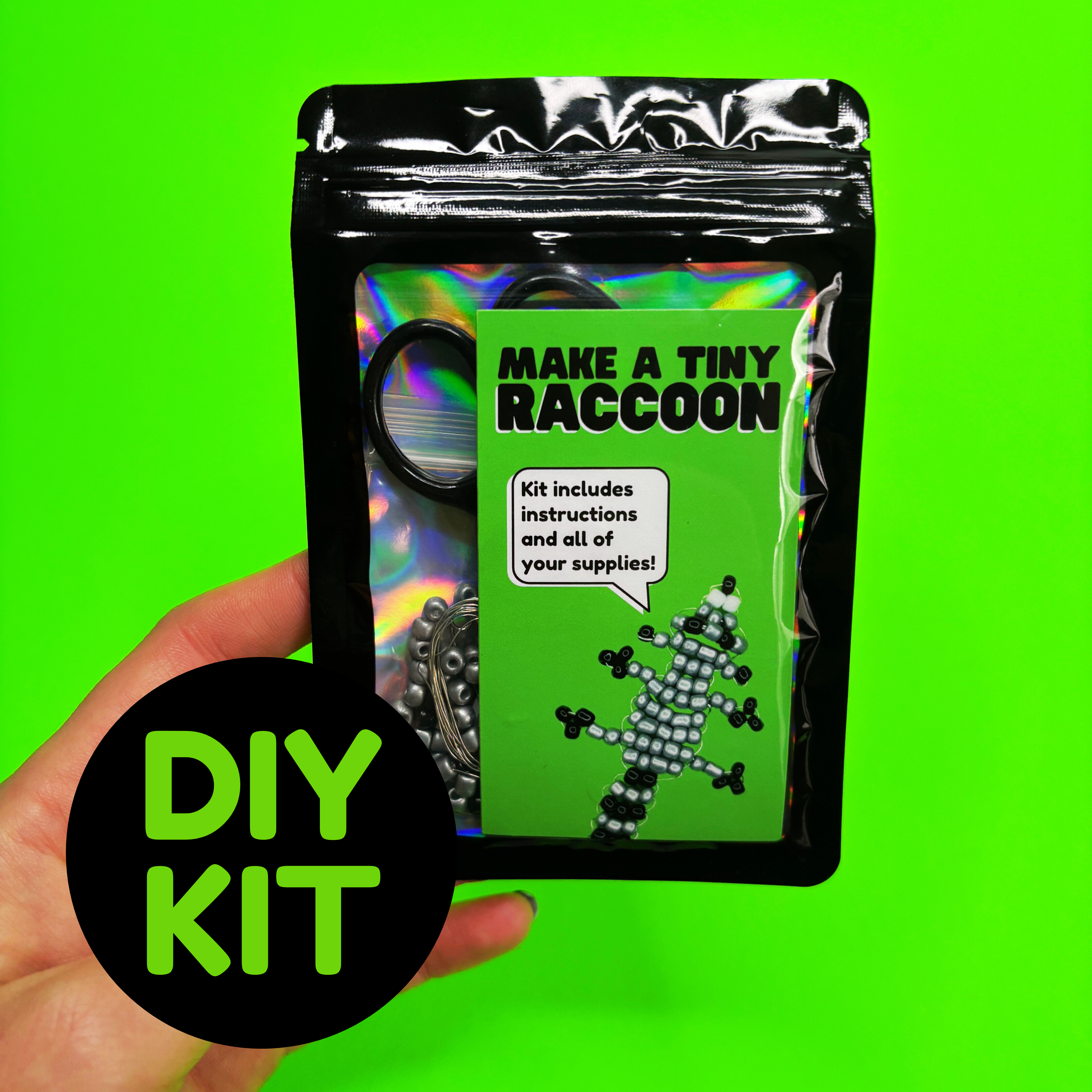 Beaded Raccoon :DIY Kit – :Dabble Kit