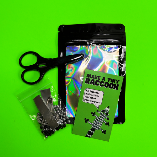 Funny Raccon Kits Beaded Raccoon :DIY Kit – :Dabble Kit