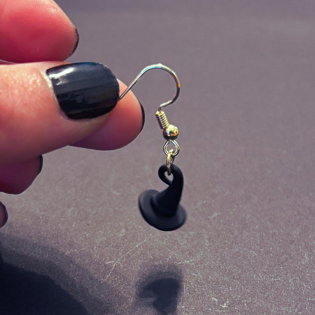 Witch Hat Earrings in Gold or Silver