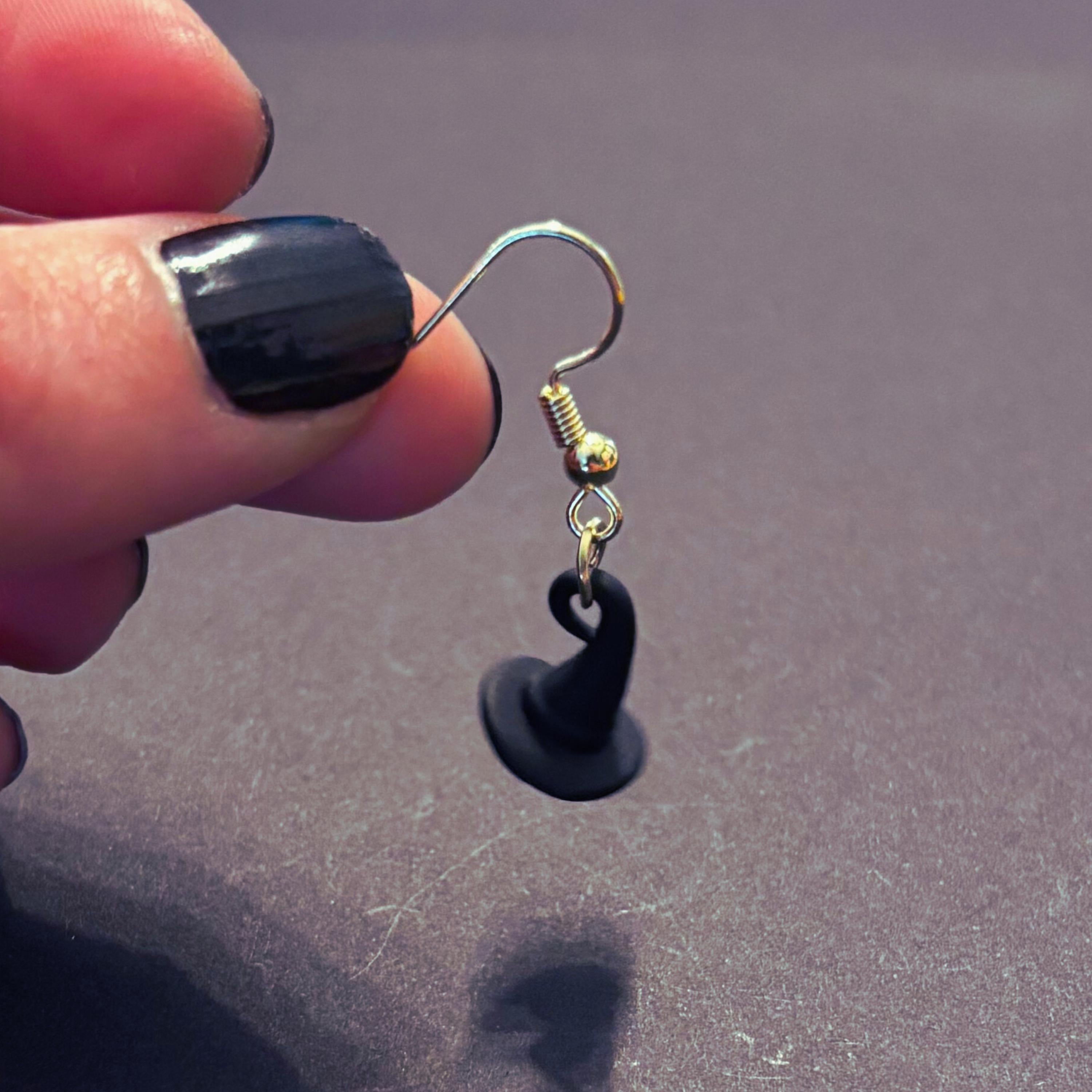 Witch Hat Earrings in Gold or Silver