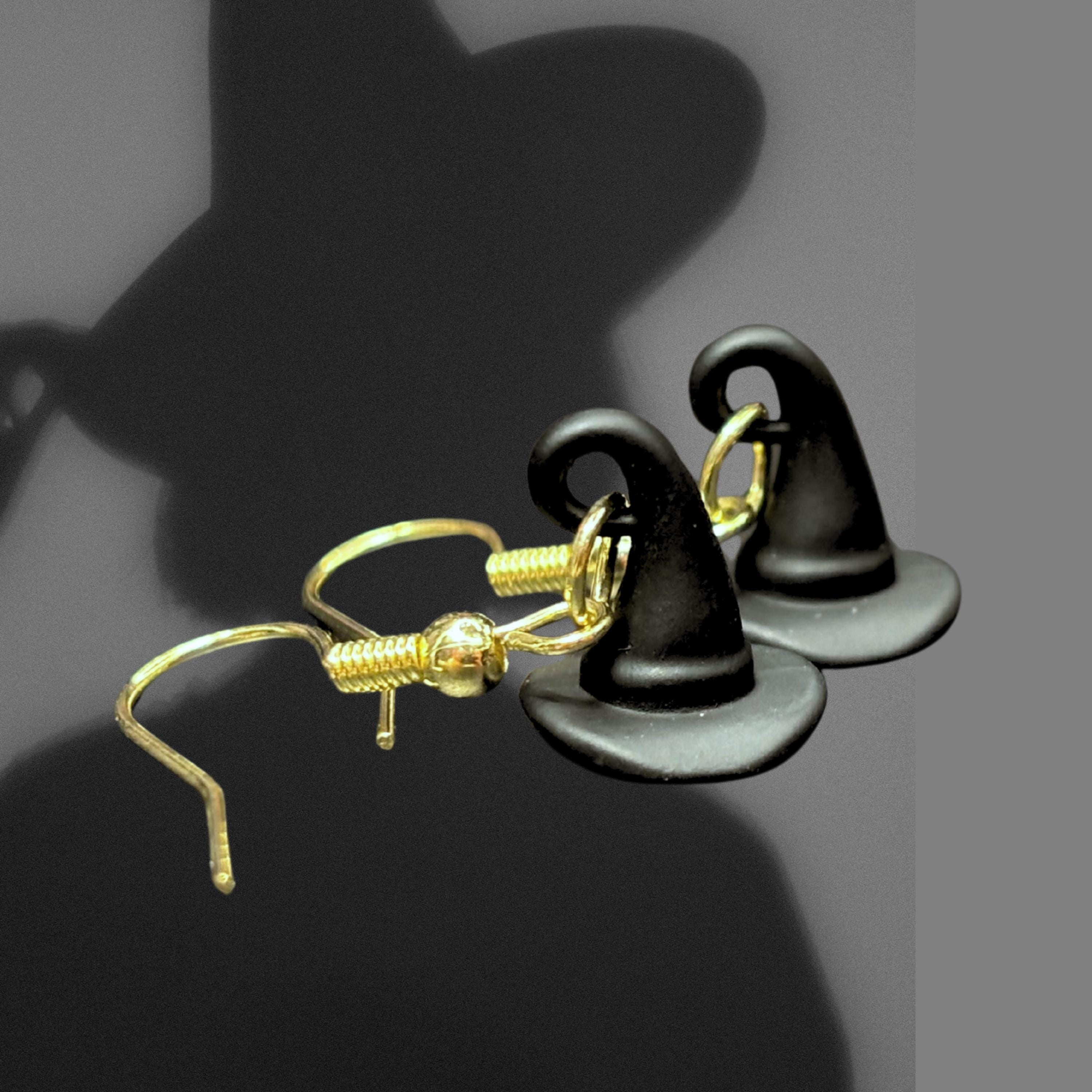 Witch Hat Earrings in Gold or Silver